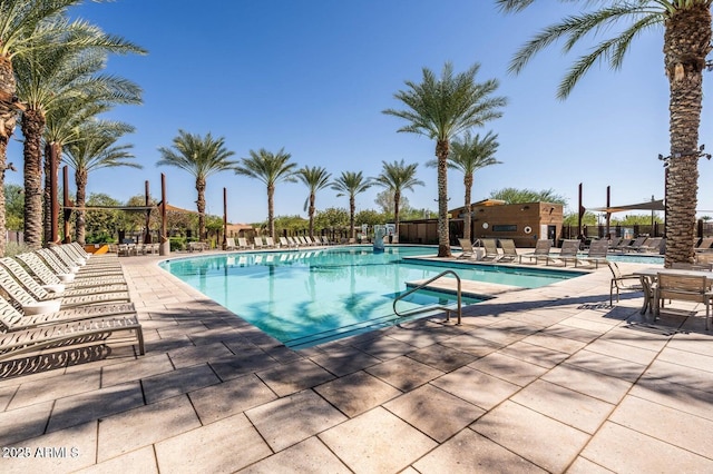 9230 E Scott Ave, Mesa, AZ 85212 - community pool with a patio and fence