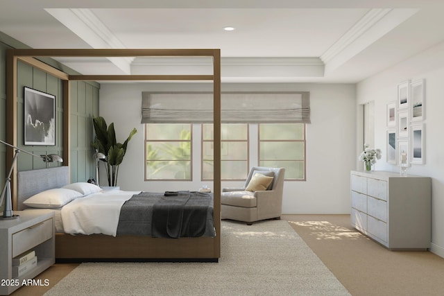7987 W Griswold Rd, Peoria, AZ 85345 - bedroom with carpet, a tray ceiling, and crown molding