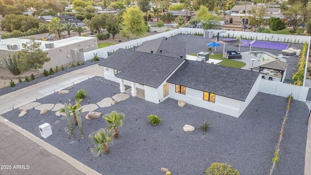 aerial view featuring a residential view