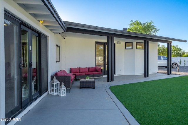 view of patio featuring an outdoor living space