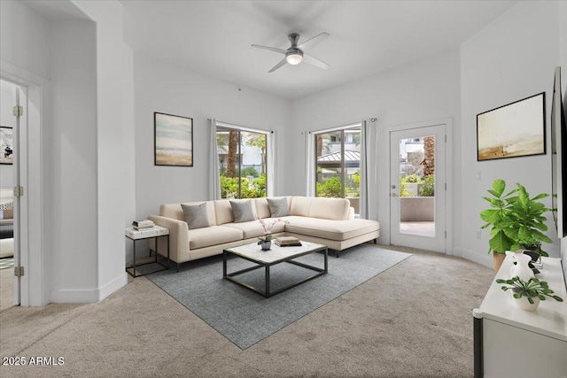 945 E Playa Del Norte Dr Unit 1016, Tempe, AZ 85288 - living room with carpet flooring and a ceiling fan