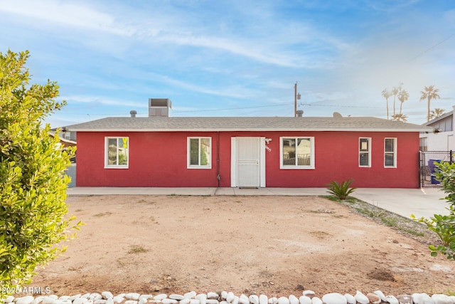 view of front of home with a patio area