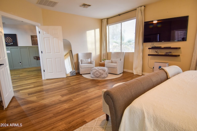 bedroom featuring hardwood / wood-style flooring