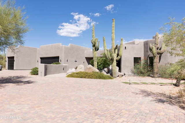 exterior space featuring a garage