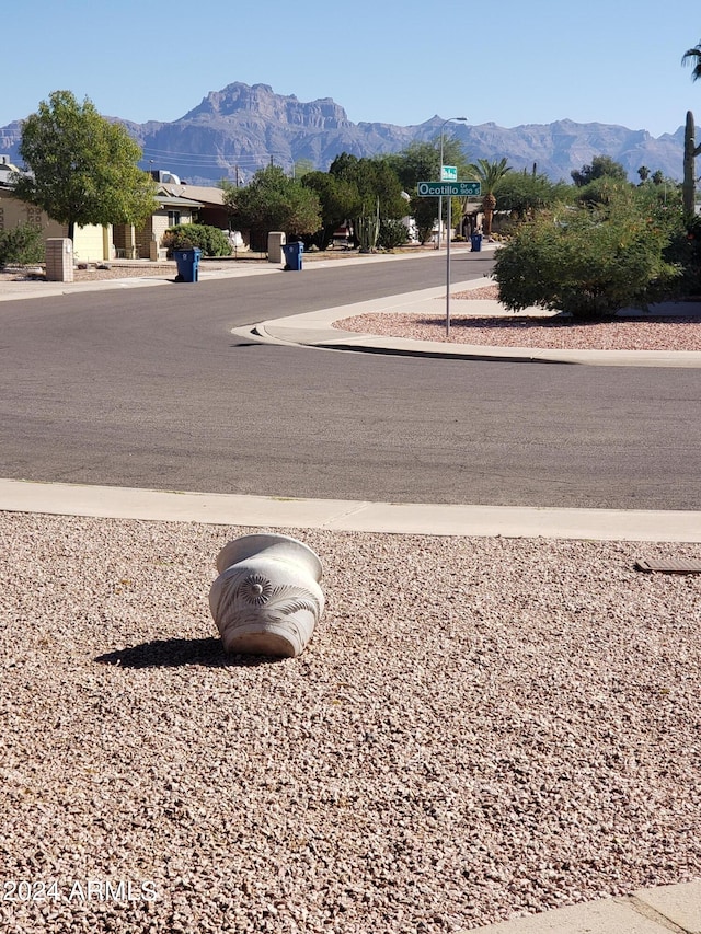 view of road featuring a mountain view