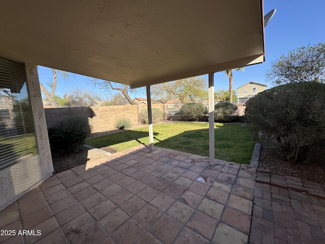 view of patio featuring a fenced backyard