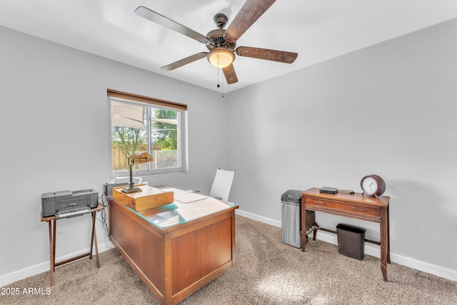 office featuring ceiling fan