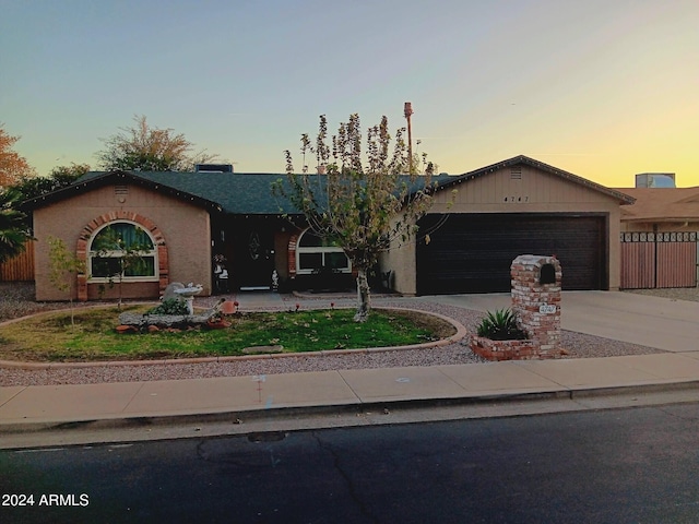 view of front facade with a garage