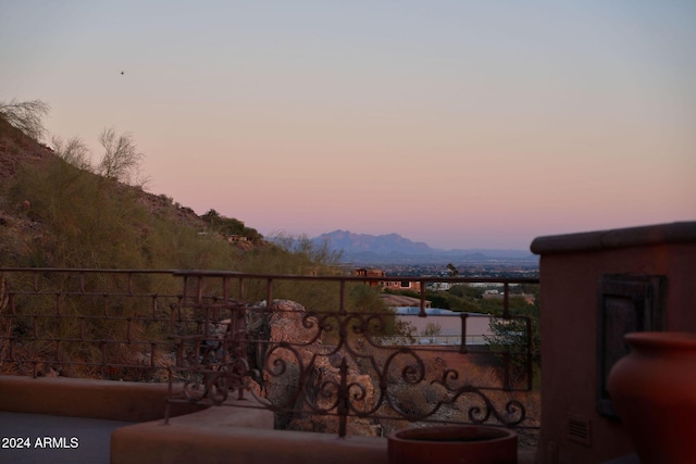 exterior space featuring a mountain view