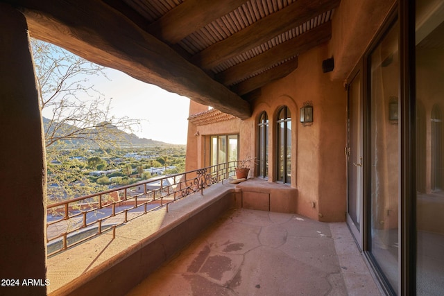 balcony with a mountain view