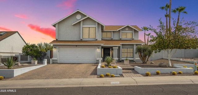 view of front facade with a garage