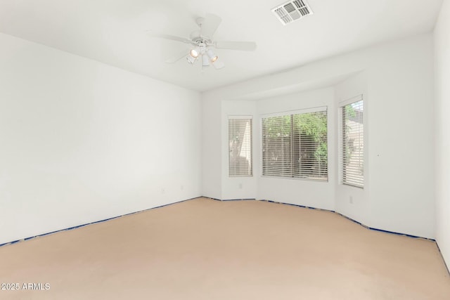 12726 W Charter Oak Rd, El Mirage, AZ 85335 - spare room featuring light colored carpet, a ceiling fan, and visible vents