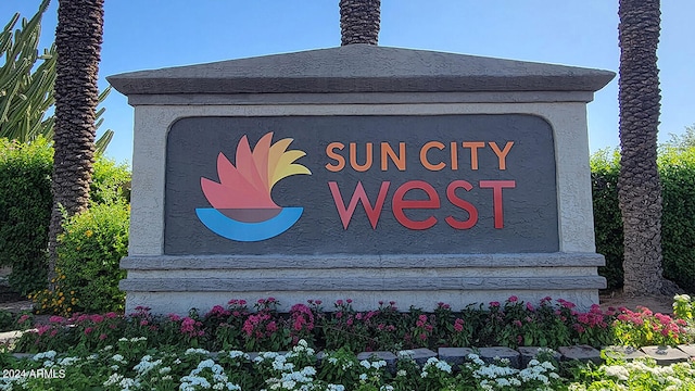 view of community sign