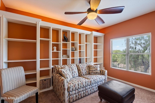 19700 N 76th St Unit 2089, Scottsdale, AZ 85255 - sitting room with a ceiling fan, baseboards, and carpet floors