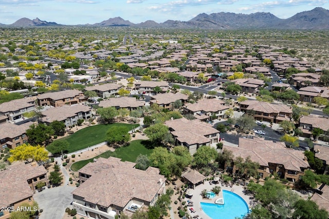 19700 N 76th St Unit 2089, Scottsdale, AZ 85255 - birds eye view of property with a mountain view and a residential view