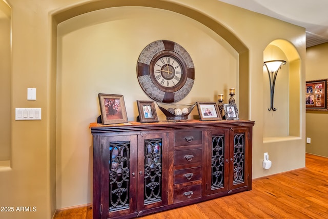 interior space with wood finished floors