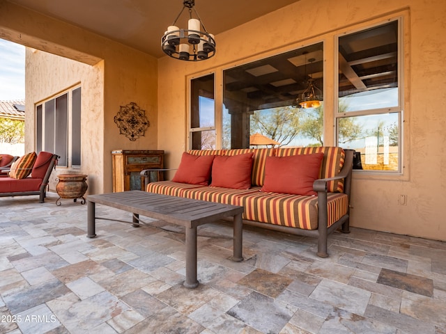 view of patio with an outdoor living space