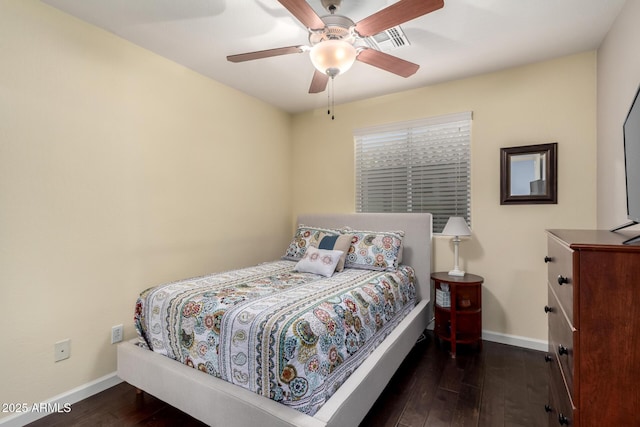 4043 E Carla Vista Dr, Gilbert, AZ 85295 - bedroom with baseboards, wood finished floors, and a ceiling fan