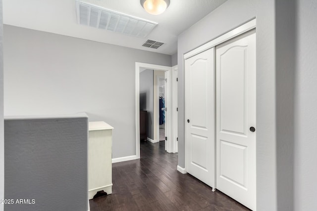 4043 E Carla Vista Dr, Gilbert, AZ 85295 - hallway with dark wood-type flooring and baseboards