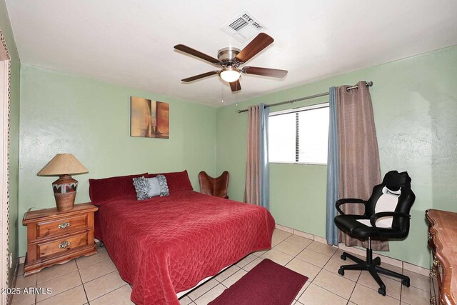 2619 W Lamar Rd, Phoenix, AZ 85017 - tiled bedroom with visible vents and ceiling fan
