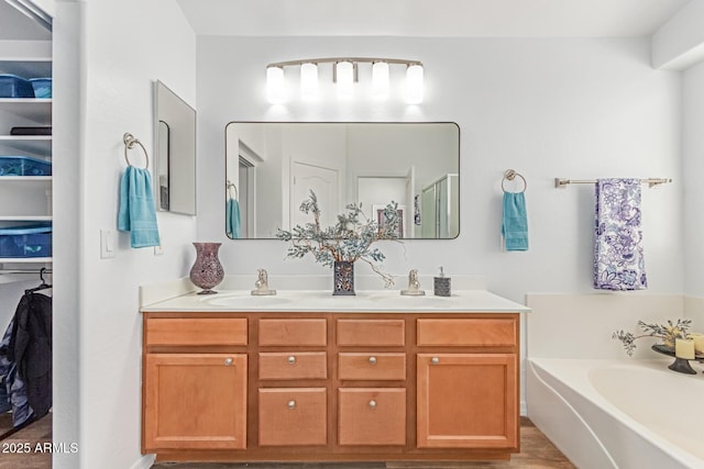44853 W Jack Rabbit Trl, Maricopa, AZ 85139 - full bath featuring double vanity and a garden tub