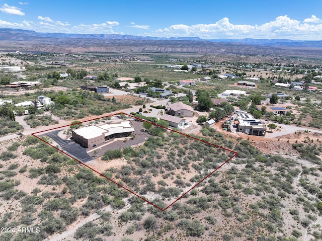 drone / aerial view with a mountain view