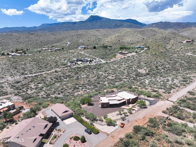 aerial view with a mountain view