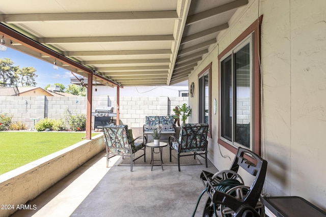 view of patio / terrace featuring grilling area