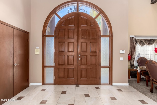 view of tiled foyer entrance