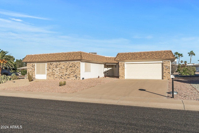 view of front of house with a garage