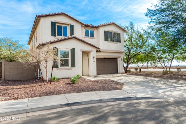 view of front of house with a garage