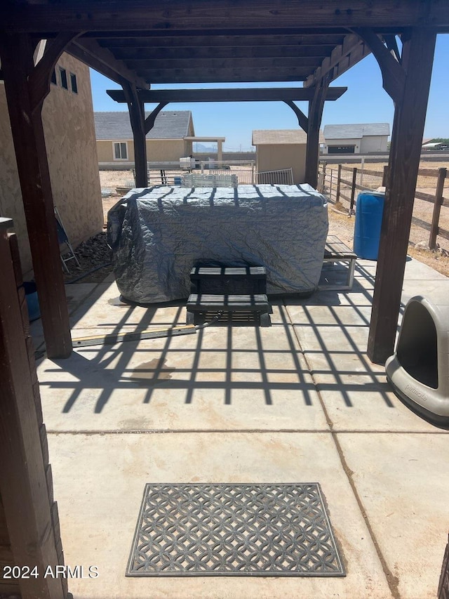 view of patio with a pergola