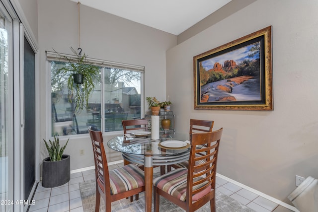 view of tiled dining room