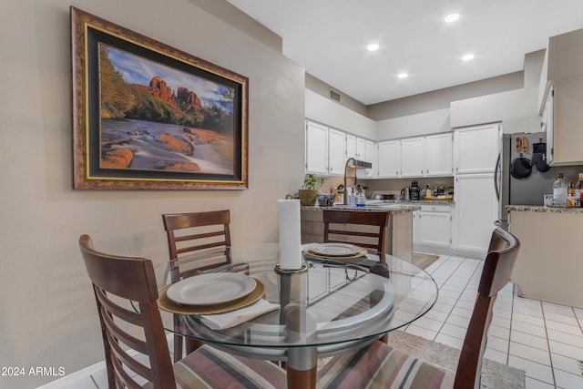 view of tiled dining room