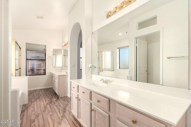 20435 N 39th Dr, Glendale, AZ 85308 - bathroom with a sink, two vanities, and wood finished floors