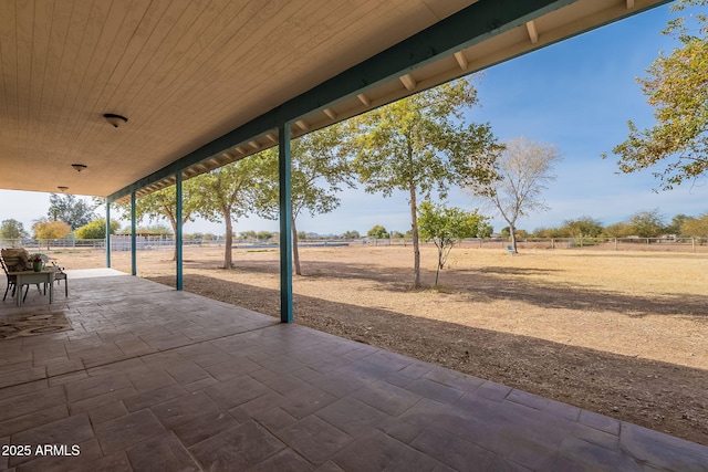 view of patio featuring a rural view