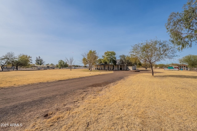 view of street with a rural view