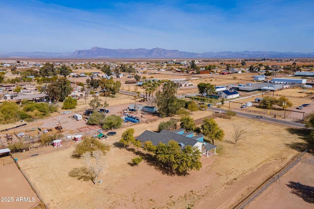 bird's eye view with a mountain view