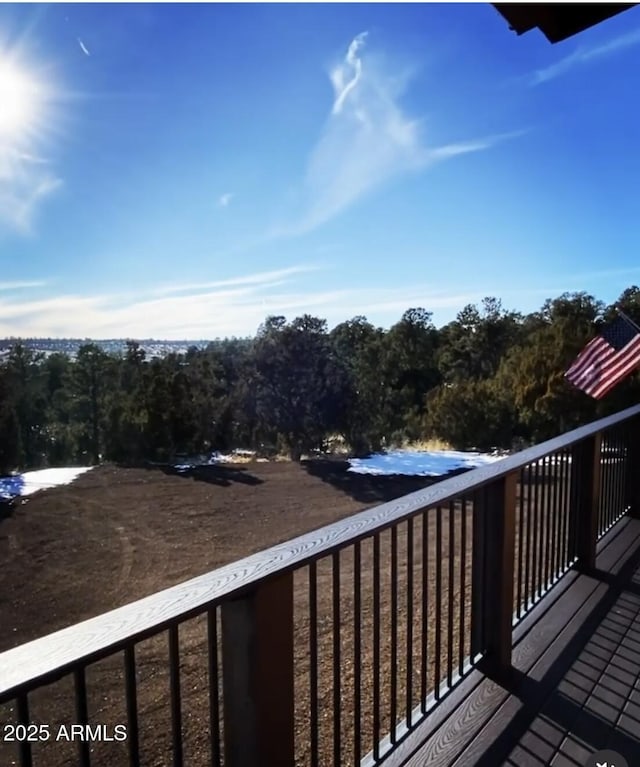 balcony with a view of trees
