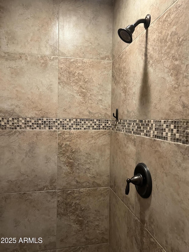 room details with tiled shower