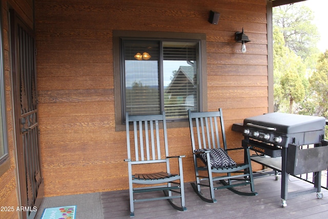deck with a grill