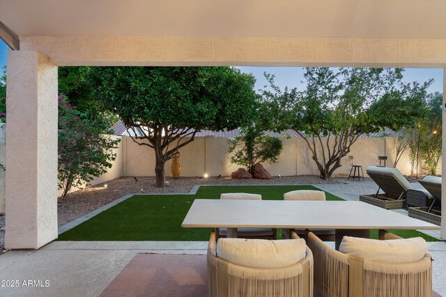 16238 N 58th St, Scottsdale, AZ 85254 - fenced backyard featuring a patio area and outdoor dining area