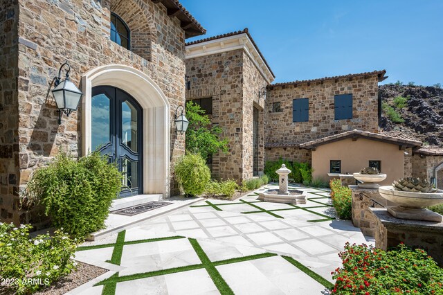 view of patio with french doors