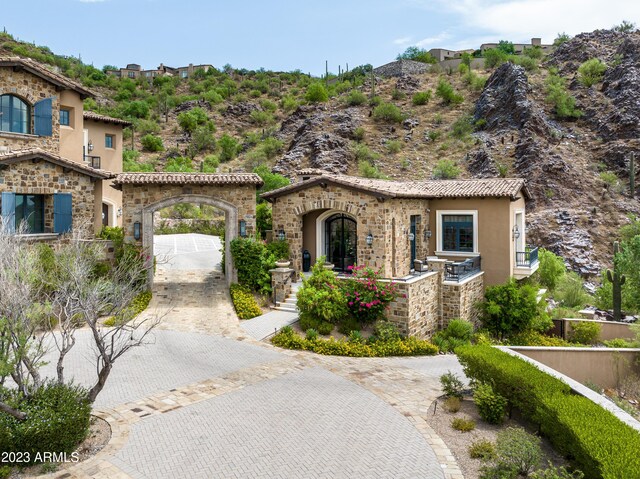 view of front of home with a garage