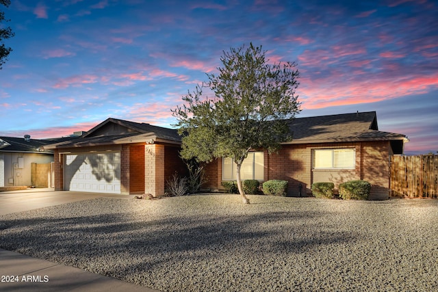 view of front of house with a garage