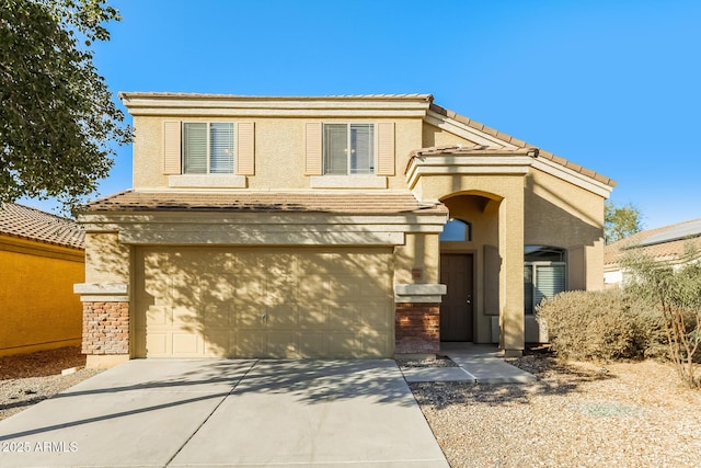 front facade with a garage