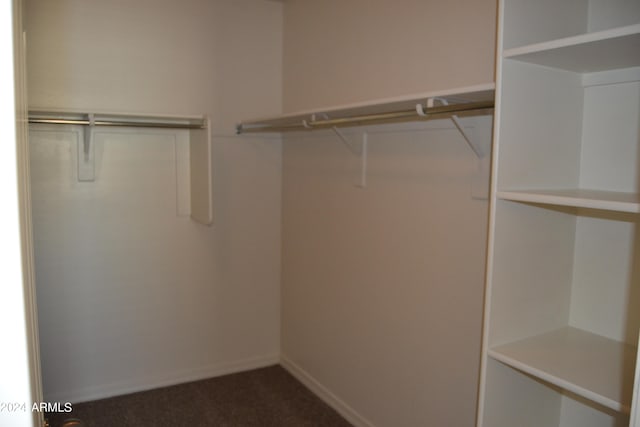 spacious closet with dark carpet