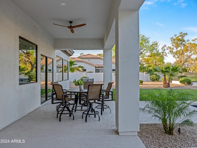 view of patio / terrace with ceiling fan