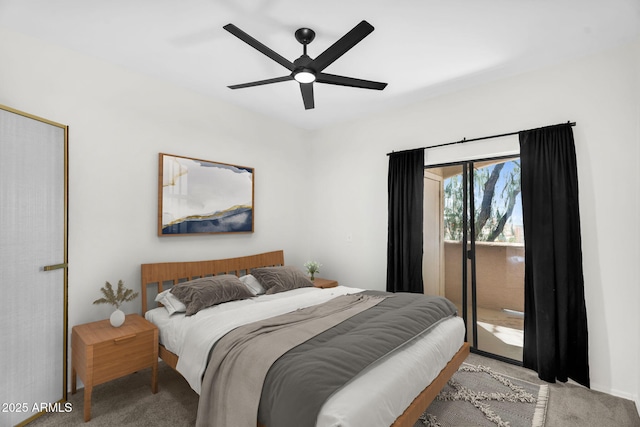 10030 W Indian School Rd Unit 218, Phoenix, AZ 85037 - carpeted bedroom with access to exterior and ceiling fan