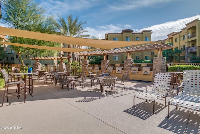 view of patio with a pergola
